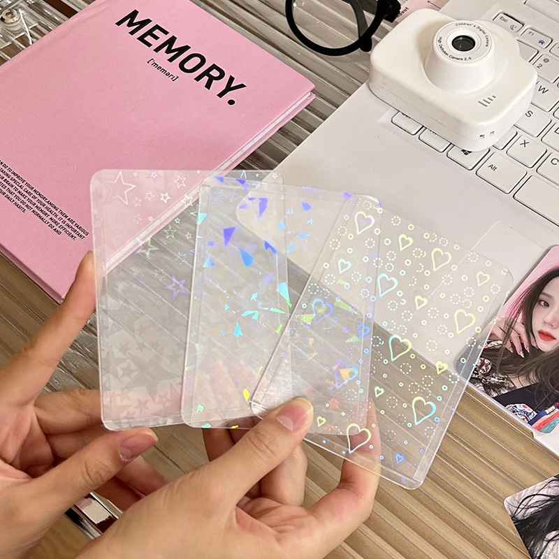 10Pcs Star Love Heart Kpop Photocard Toploader Photo Card Sleeves Idol Photo Card Custodia Protettiva