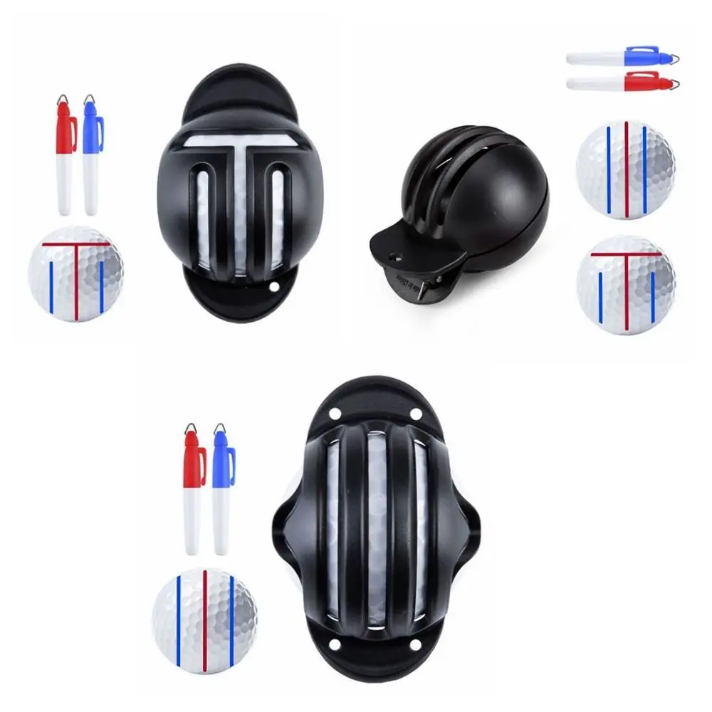 1 Set Con 2 Penne Golfs Ball Line Marker Double Sided Marking Line Marking Line Golf Ball Marker Pen Portatile Non Sbiadito Golf Scribe