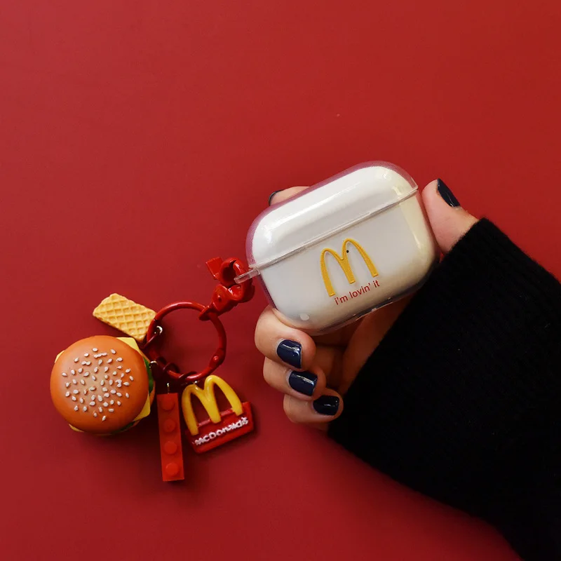 Hamburger Creativi Ciondolo Patatine Fritte 2021 Airpods 3 Custodia Apple Airpods 2 Cover Airpods Pro Case Air Pods Pro Case