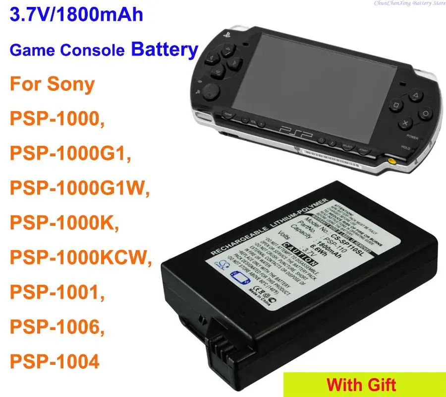 Batteria Cs 1800Mah Psp-110 Per Sony Psp-1000,Psp-1000G1,Psp-1000G1W,Psp-1000K,Psp-1000Kcw,Psp-1001,Psp-1004,Psp-1006