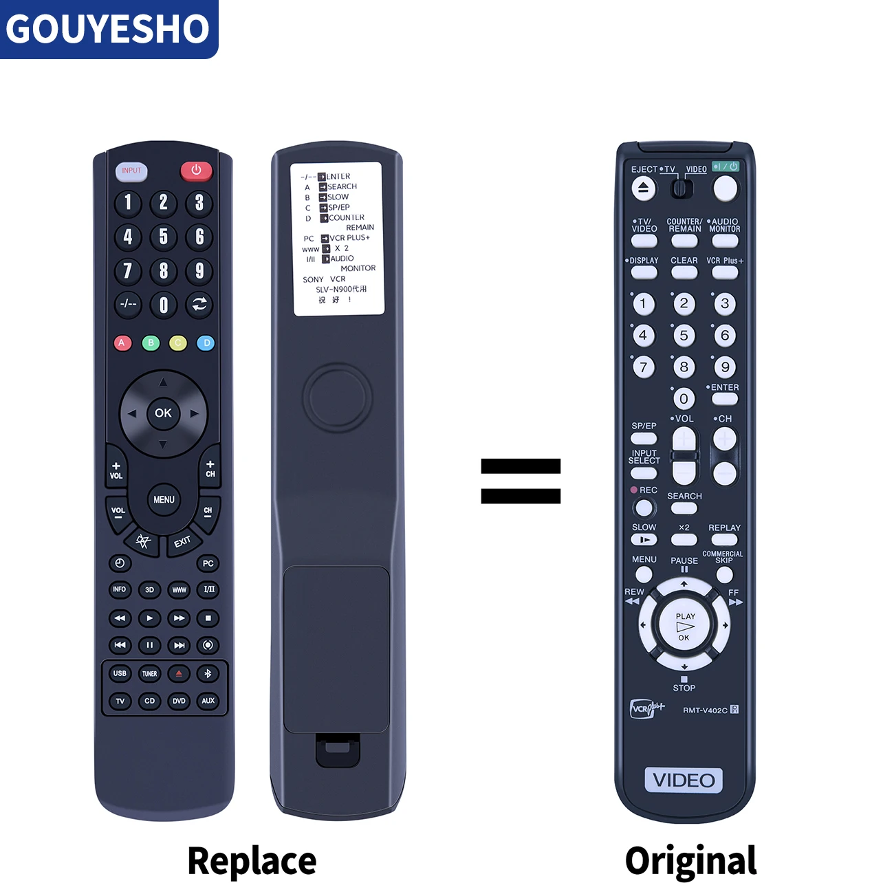 Telecomando Per Sony Rmt-V266A Rmt-V402 Rmt-V307A Rmt-V266B Rmt-V402C Videoregistratore/Vhs Slv-N900 Slv-N700 Slv-N750 Slv-N77 Slvn88