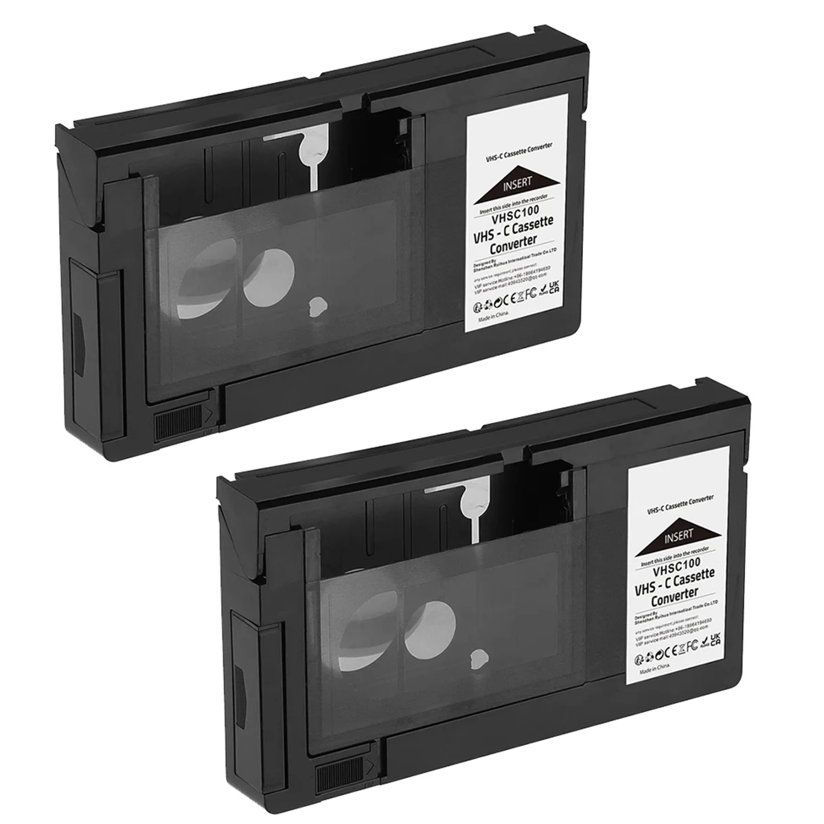 Adattatore A Cassetta 2 Pezzi Vhs-C Per Videocamere Svhs Vhs-C Jvc Rca Panasonic Cassetta Vhs Motorizzata Non Per 8Mm/Minidv/Hi8