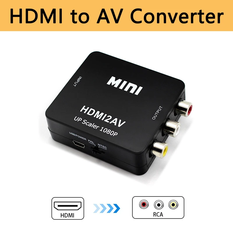 Hdmi A Av Composito Video Converter Hdmi Av 3Rca Adattatore Convetor Tv Videoregistratore Vhs Dvd Di Supporto Ntsc Pal Uscita Hdmi2Av Hdmi-Av