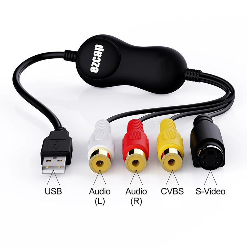 Ezcap 159 Usb 2.0 Scheda Di Registrazione Acquisizione Audio Video Cvbs Registratore S-Video Composito Per V8 Hi8 Dvd Vhs Player Tv Box Videocamera