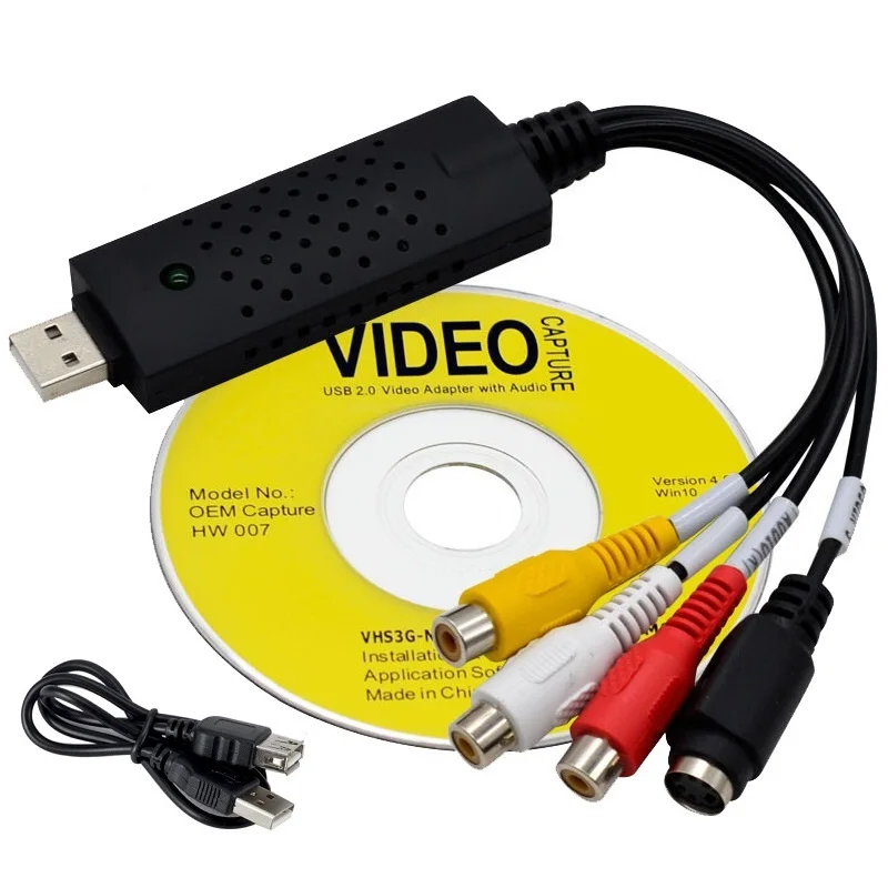 Convertitore Video Digitale Di Acquisizione Usb 2.0 4 Canali Audio Easycap Card Box Vhs Vcr Tv A Dvd Recorder Supporto Per Ios Windows Pc