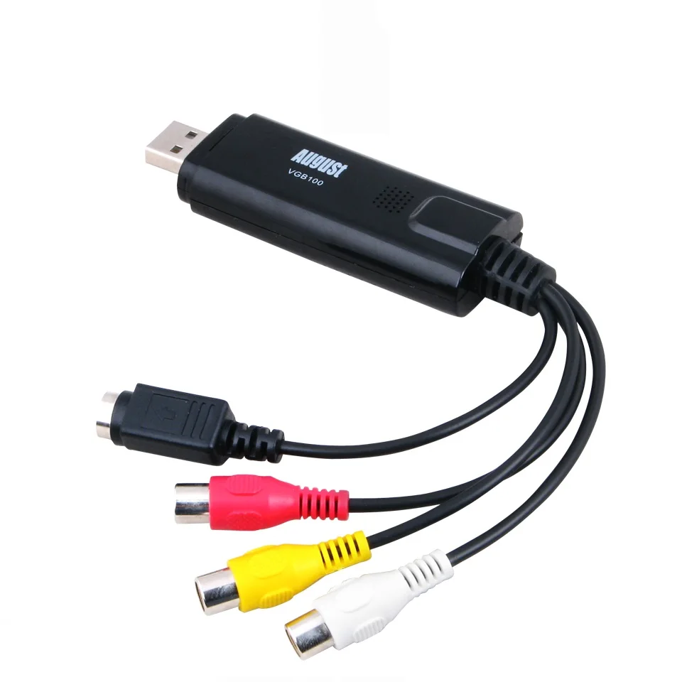 Agosto Vgb100 Scheda Di Acquisizione Video Esterna Usb2.0 Transfer Vhs Home Video Su Pc/Capture Xbox 360/S-Video/Composito In