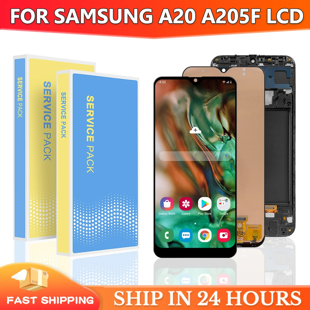 Testato Per Samsung A20 A205 Sm-A205F Display Lcd Touch Screen Digitizer Sostituzione Per Display Samsung A20 A205 A205F