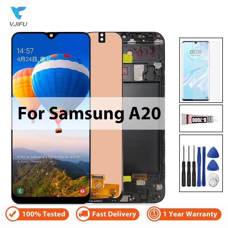 6.4 ''A205 Lcd Per Samsung A20 A205 Display Touch Screen Digitizer Assembly A205Gn A205S A205Yn A205F A205Fn Sostituzione