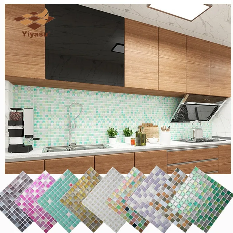 Mosaico Wall Tile Peel And Stick Backsplash Autoadesivo Cucina Fai Da Te Bagno Casa Wall Sticker Vinile 3D