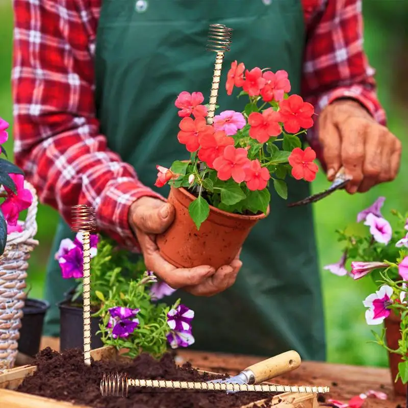 Bastoncini Da Giardino 6 Pcs Culture Copper Antenna Bobine Green Electroculture Plant Stakes Giardinaggio Pomodoro Peony Lily Home Fornitore