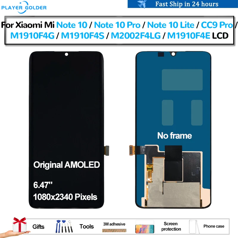 Amoled Originale Per Xiaomi Mi Note 10 Note 10 Pro Note 10 Lite Cc9 Pro Pantalla Display Lcd Touch Panel Digitizer Assembly