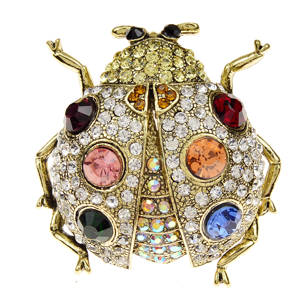 Cindy Xiang Strass Coccinella Spilla Moda Vintage Grande Insetto Pin Beetle Gioielli 2 Colori Disponibili