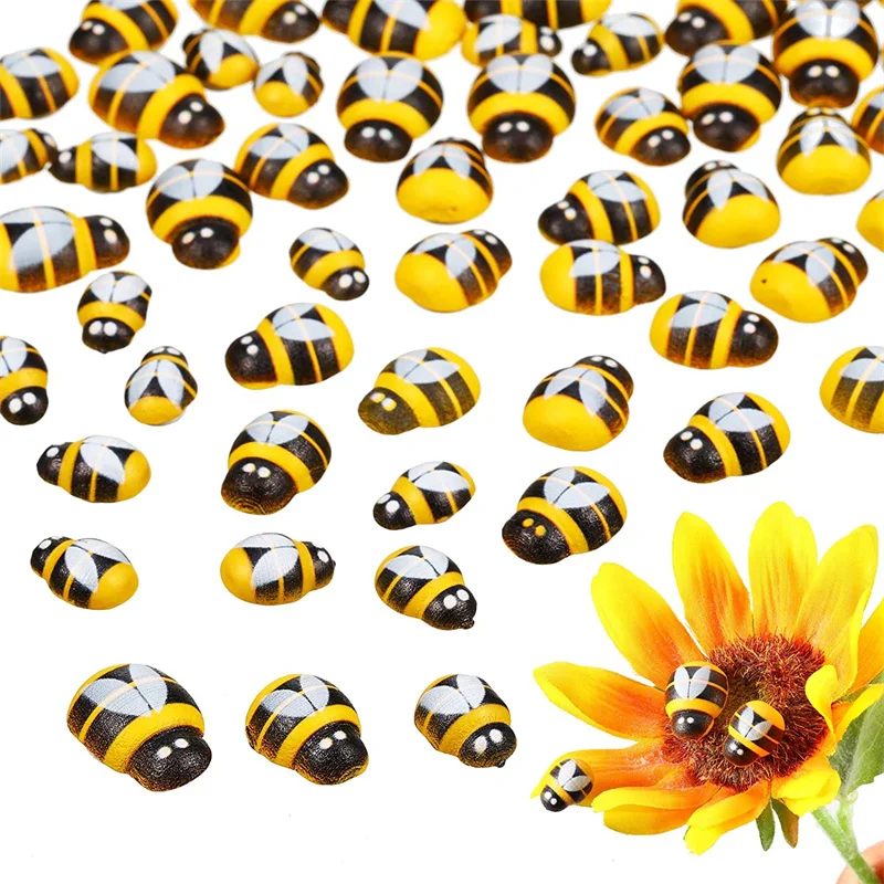 100 Pz/Set Mini Ape Woden Accessori Decorazione Fai Da Te Coccinella Spugna Adesivi Autoadesivi Frigorifero/Wall Sticker Baby Room Decor