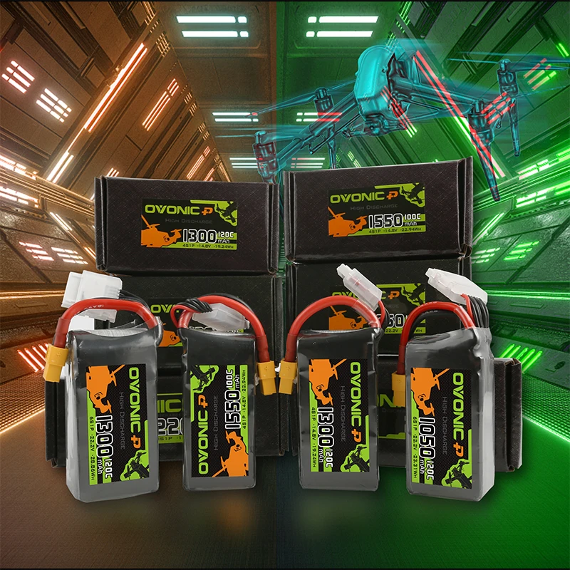 2 Pz Ovonic 3S 4S 6S Lipo Batteria 450 850Mah 1050Mah 1300Mah 1550Mah Lipo Batteria Per Fpv Elicottero Drone Barca Aereo