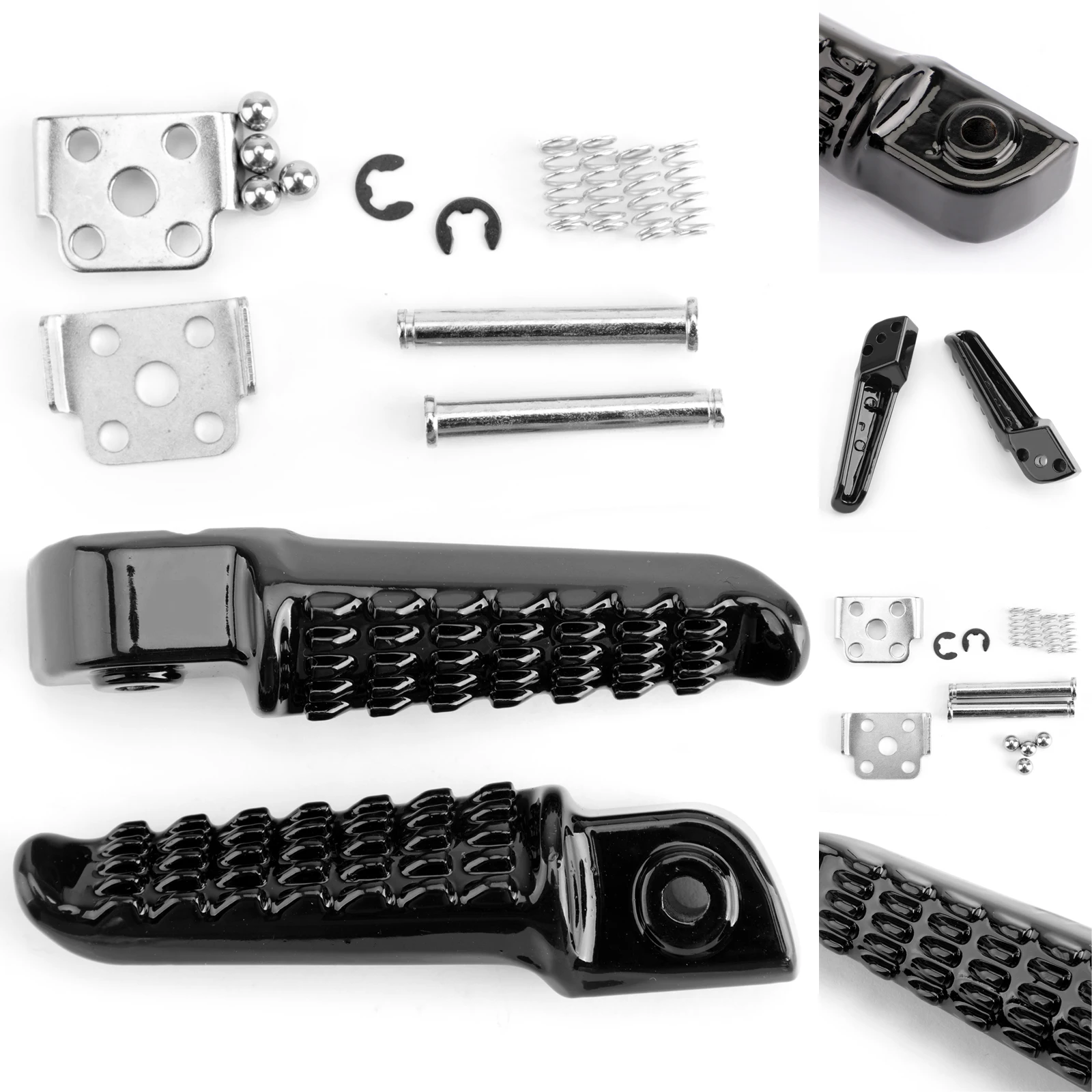 Pedana Posteriore Poggiapiedi Per Kawasaki Ex250 Ex300 Ninja Ex 250 300 Zx14 Zzr1200 Zzr 1400 Nero
