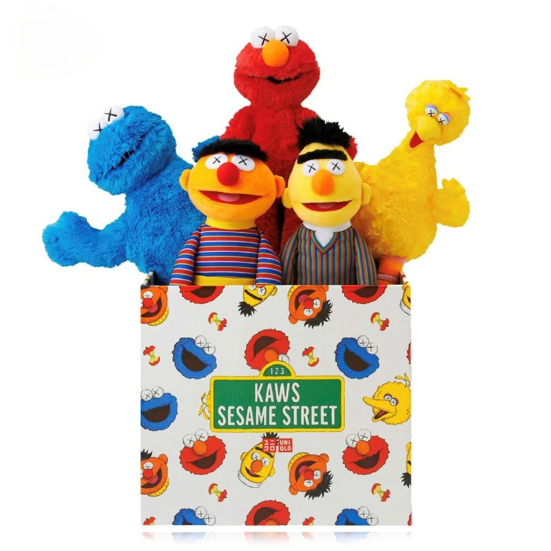 Giappone Sesame Street 30-35Cm Bambola Di Peluche Co-Branded Elmo Sugar Cookie Monster Doll Tide Gift Action Figures Toys