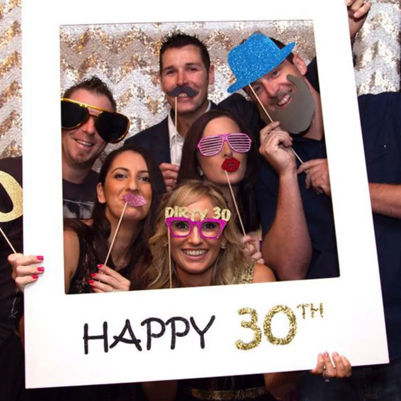 1 Pz 30 40 50 60 Anni Photo Booth Puntelli Cornice Donna Uomo Festa Di Compleanno Decor Adulto 30 ° Anniversario Photobooth Puntelli Supplie