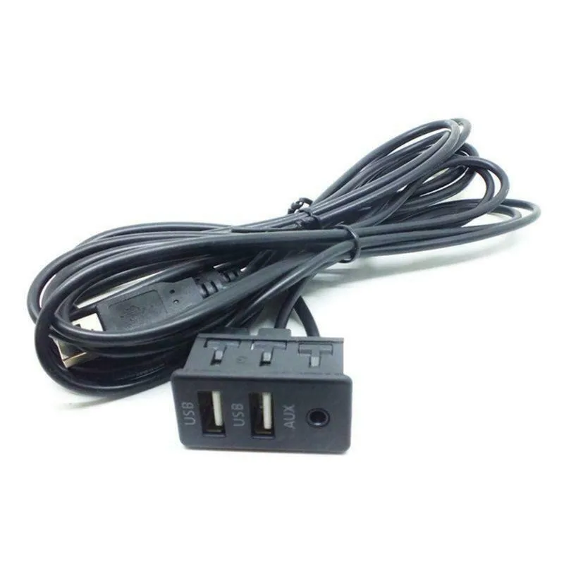 Car Dash Flush Mount Aux Usb Port Panel Dual Usb Extension Cable Adapter Per Auto Bike Marine Motor Per La Ricarica