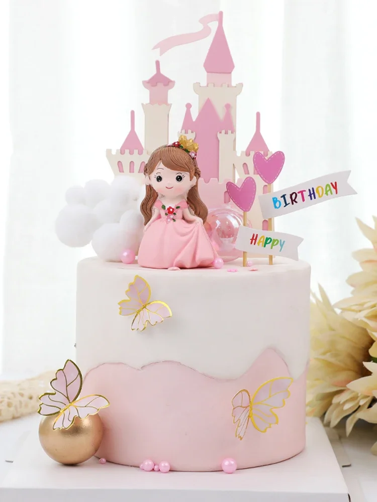 Cartoon Planet Prince Little Princess Doll Topper Birthday Party Cake Decoration Supplies Creative Fairy Tale Style Cake