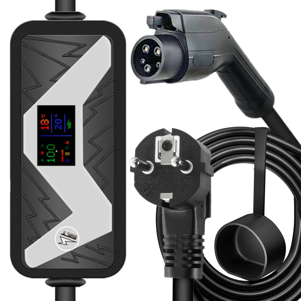 Ev Charger 20A Stazione Di Ricarica Per Veicoli Elettrici Evse Wallbox Con Tipo 2 Con Cavo Spina Schuko Iec 62196-2 Per Mercedes-Benz