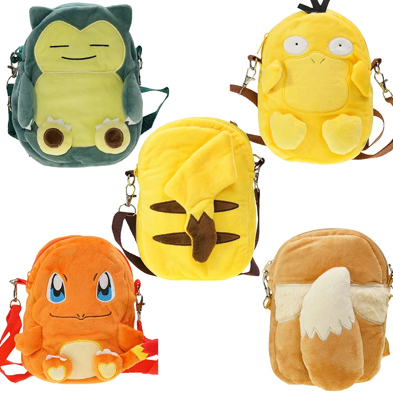 Pokemon Pikachu Eevee Charmander Snorlax Psyduck Mimikyu Figure Bag Toys