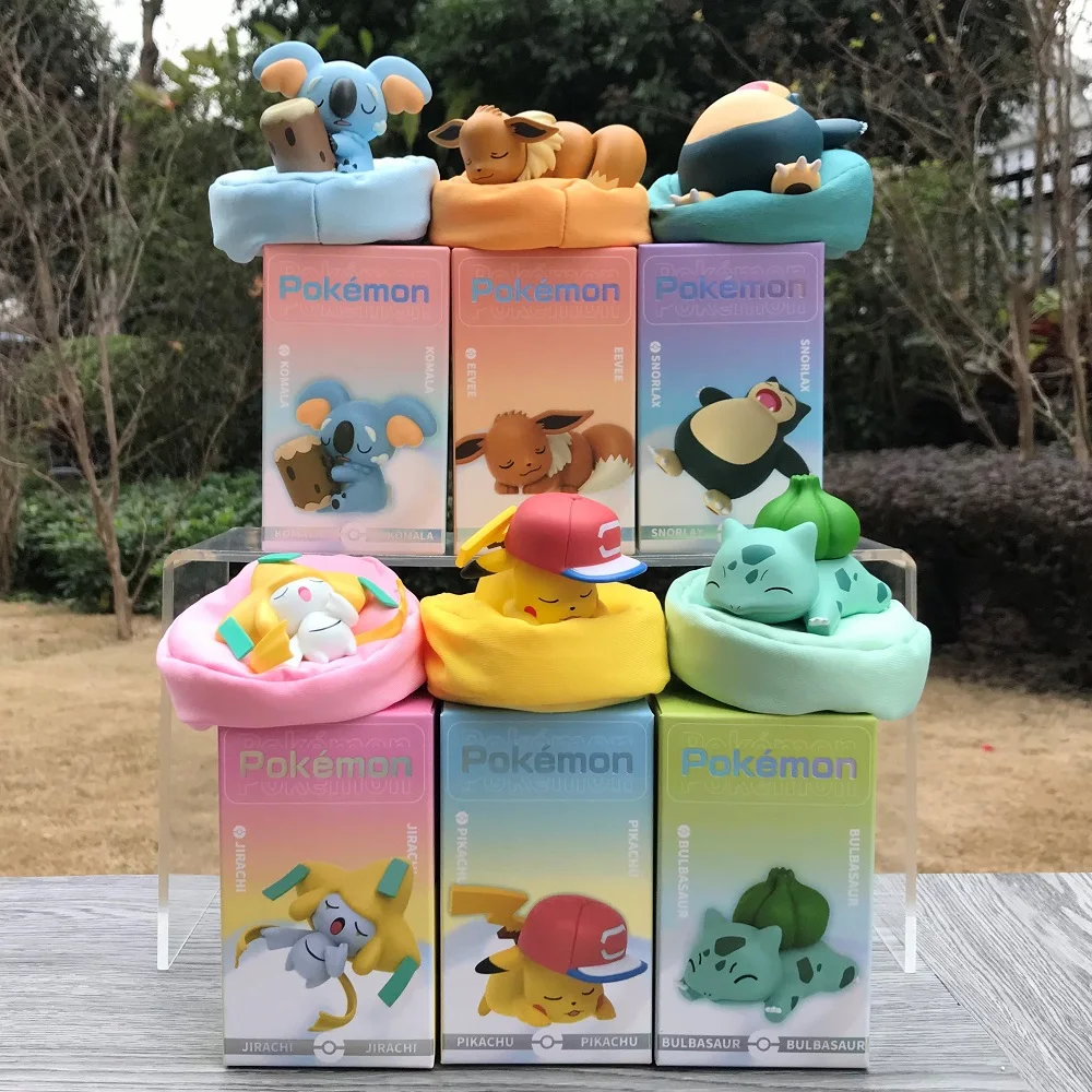 6 Stili Pokemon Starry Dream Pikachu Bulbasaur Eevee Snorlax Jirachi Komala Sleeping Anime Figure Giocattoli In Pvc Kawaii