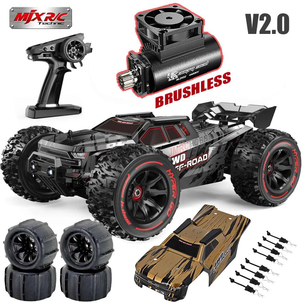 Mjx 1/14 Hyper Go 14209 14210 V2.0 Telecomando Splash-Impermeabile Ad Alta Velocità Brushless Rc Hobby Car Dual Wheels Off-Road Truck