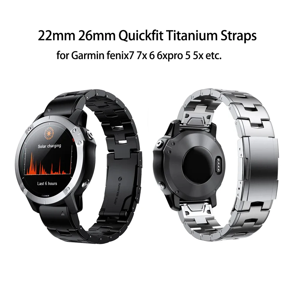 Per Garmin Fenix 7 Xcinturino In Lega Di Titanio Fenix 6X Pro/Fenix 5X Garmin 22 Mm26Mm Cinturini In Titanio A Sgancio Rapido