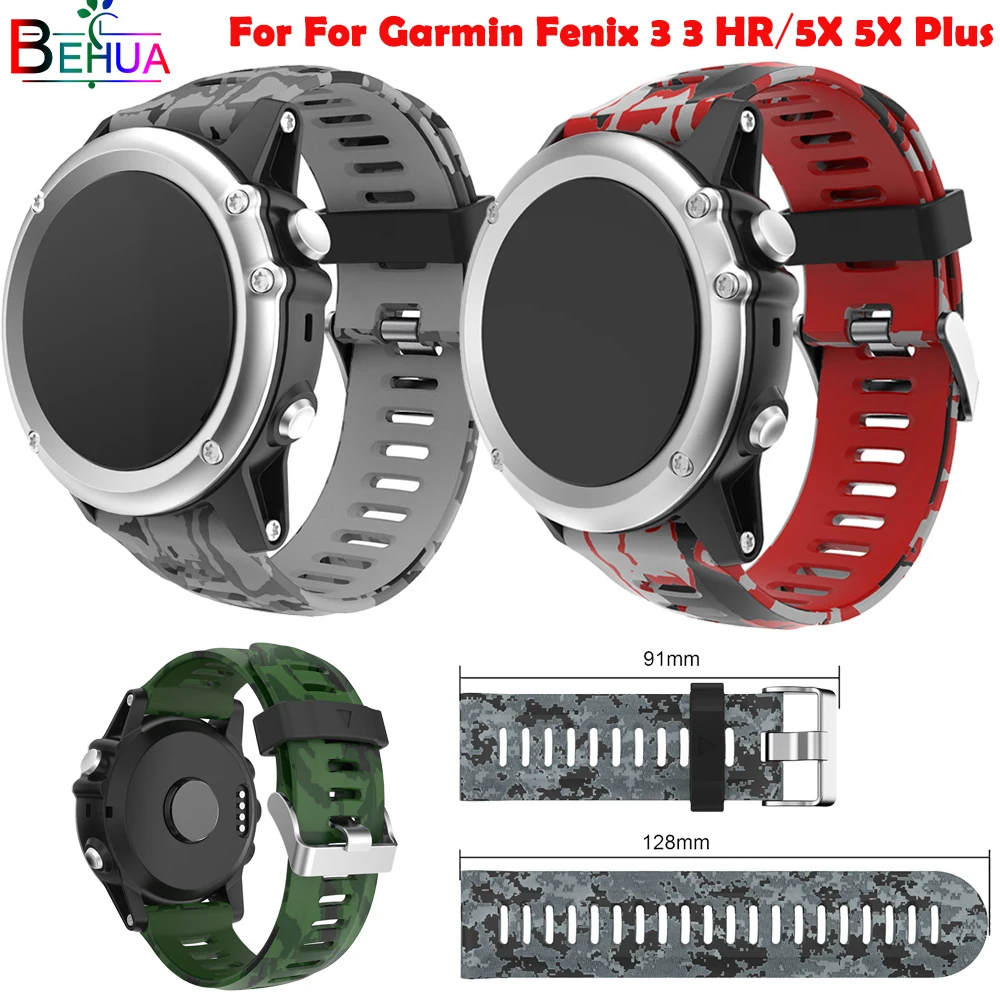 Cinturino Sportivo In Silicone 26Mm Per Cinturino Garmin Fenix 7X6X3 3 Hr Per Garmin Fenix 5X 5X Plus Modello Stampato Di Ricambio