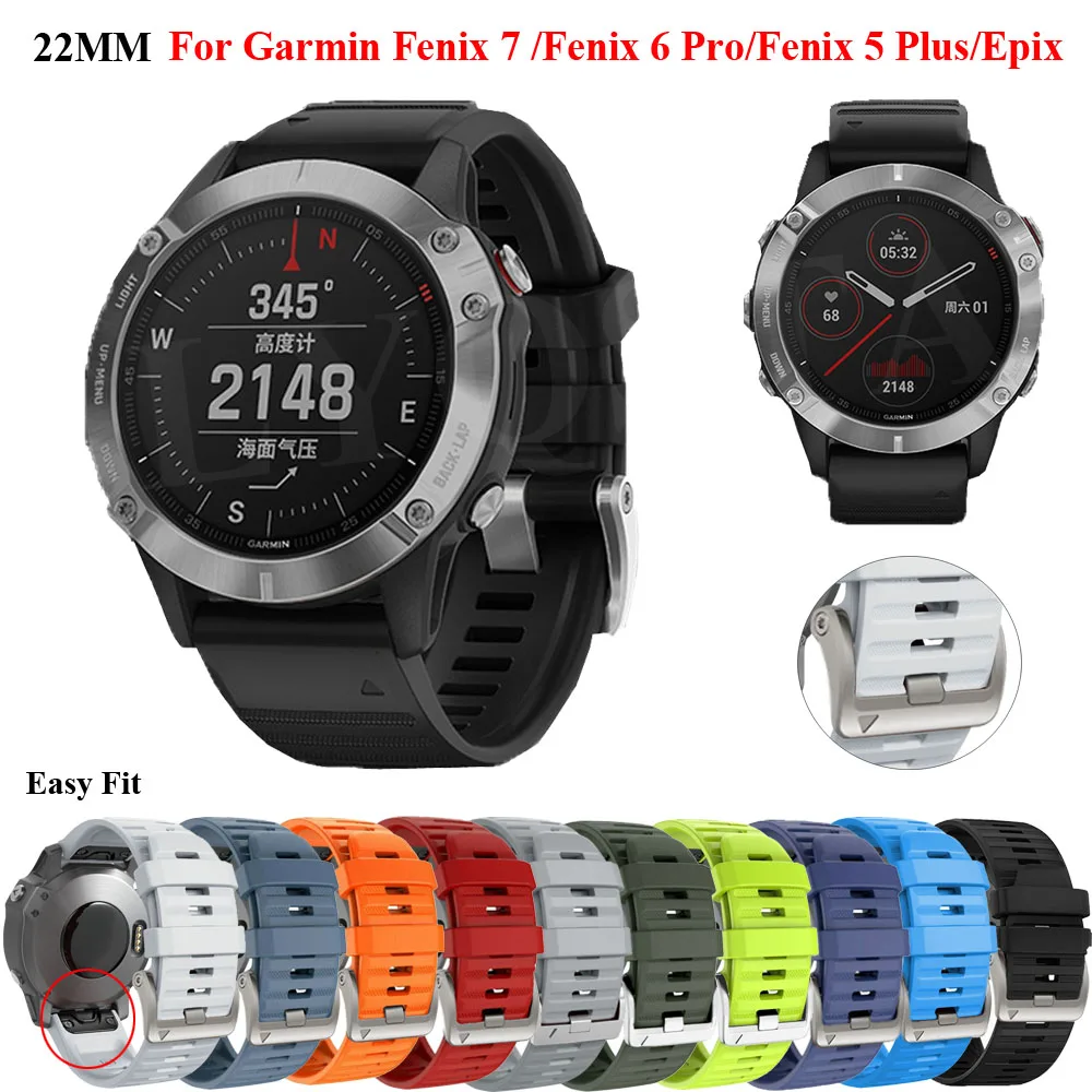 1:1 22Mm Cinturino Quick Fit Per Garmin Fenix 7 7X Fenix 6 6X Pro Fenix 5 5X Plus Forerunner 955 935 Cinturino In Silicone Per Epix
