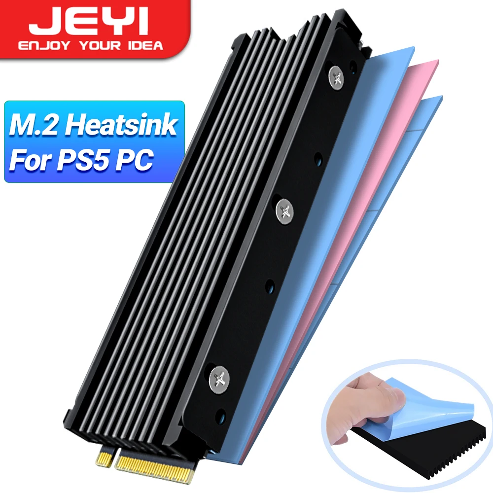 M.2 2280 Ssd Supporto Dissipatore Ps5 Pc, Jeyi Nvme Ngff 2280 Ssd Dissipatore Di Calore A Doppia Faccia Raffreddamento Con Cuscinetti Termici In Silic