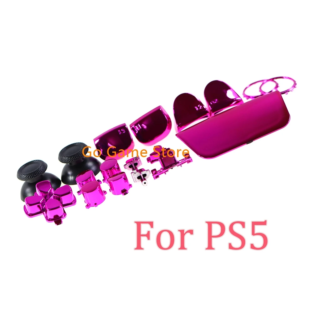 Per Ps5 Maniglia Thumb Sticks Joystick Cap L1 R1 L2 R2 Pulsante D-Pad Per Controller Ps5 Set Completo Pulsanti Cromati