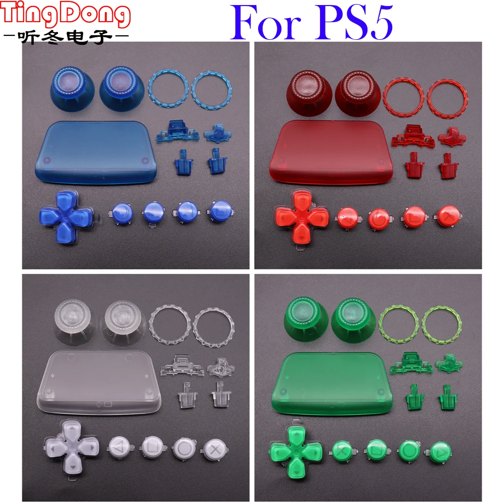 Pulsanti Di Colore Trasparenti Trasparenti Sostituzione Chiave Per Controller Ps5 Ps5 Sony Cover Shell Joystick Pulsante Di Condivisione D-Pad