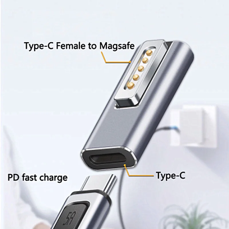 Convertitore Di Spina Di Ricarica Rapida Usb C Femmina Cavo Magnetico Di Tipo C Per Macbook Magsafe 1 Adattatore Magsafe 2 Per Macbook Pro Air