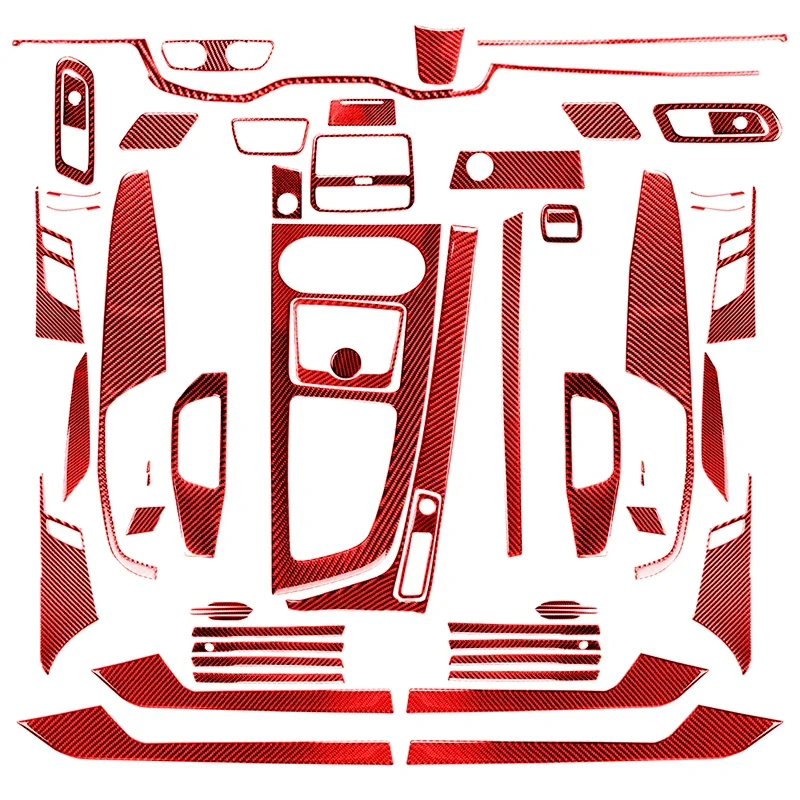 Fibra De Carbono Vermelho Adesivos Interior Do Carro Acessorios Decorativos Varrias Pecos Para Audi A4 B9 Rs4 S4 2017 2018 2019