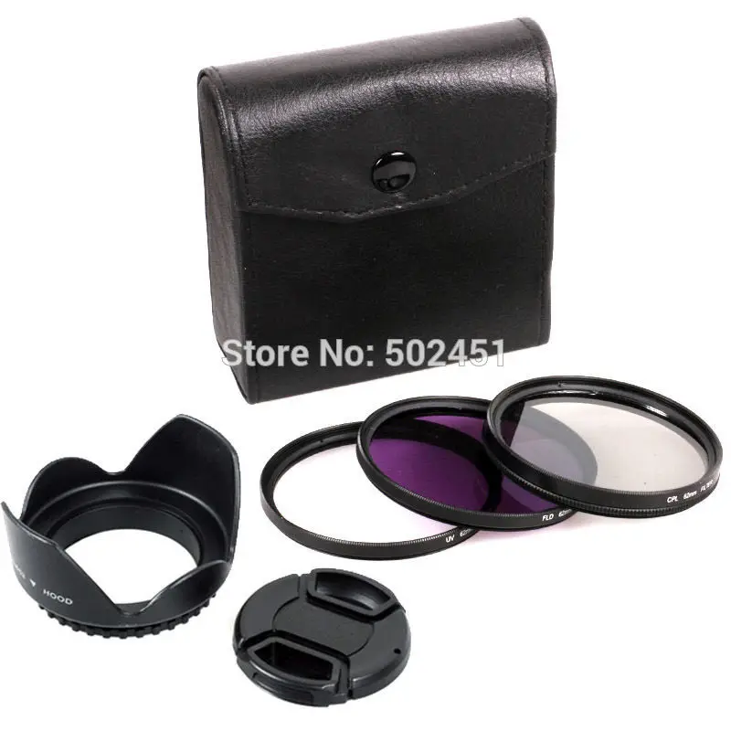 72Mm Uv Cpl Fld Kit Filtro + Paraluce Per Nikon Pentax  Sigma Sony Canon Eos 7D 50D 5D 60D T3I 18-200Mm 28-135Mm 28-200Mm  Lente