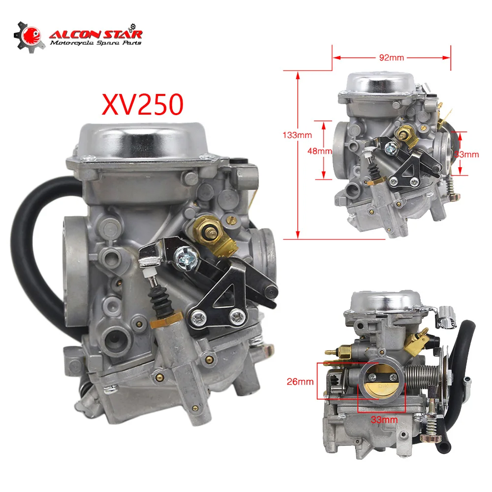Alconstar Parti Del Motociclo Carburatore 26Mm Sostituire Carb Assy Per Yamaha Virago Xv250 Route 66 Virago Xv125 V-Star 250 Riding