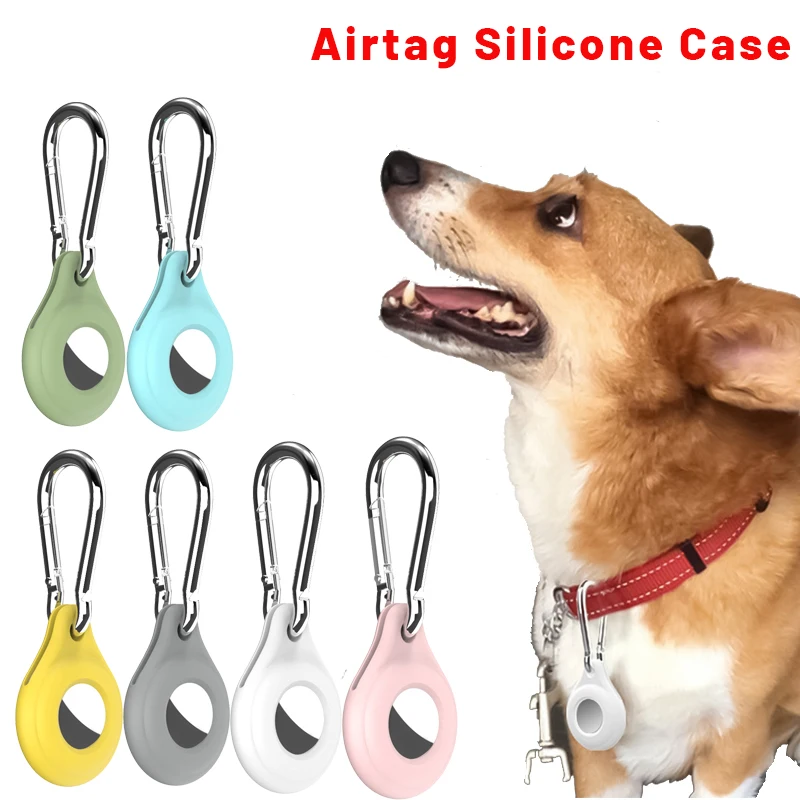 Silicone Protective Case Cover For Apple 2021 New Airtag Tracker With Keychain Anti-Scratch Anti-Fall Cover For Air Tags Tracker