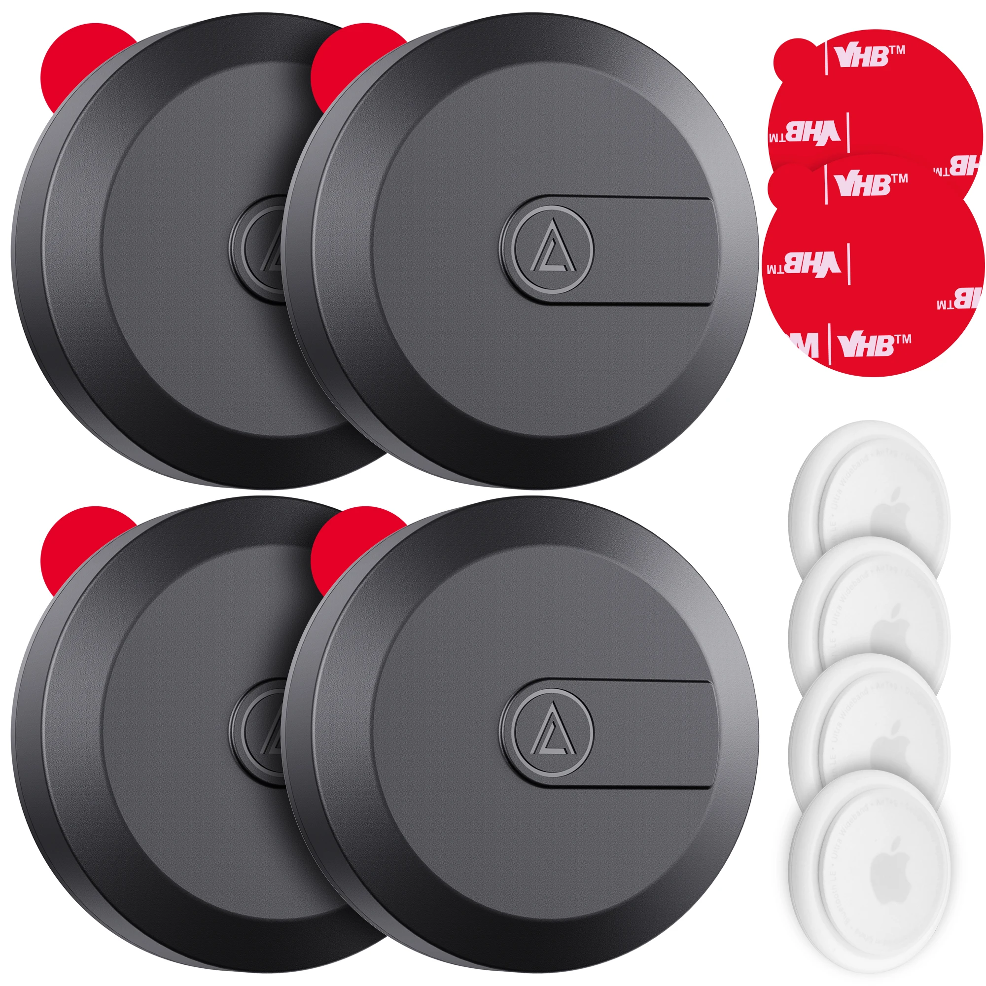 Custodia Airtags Impermeabile Con Adesivo Adesivo Custodia Apple Airtag Per Portafoglio Bici Tv Remote Drone Camera Car Air Tag Holder 4 Pack