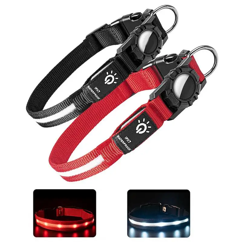 Per Apple Air-Tag Gps Finder Impermeabile Led Collare Per Cani Luce Usb Ricaricabile Nuoto Di Notte Per Apple Air Tag Tracker Case