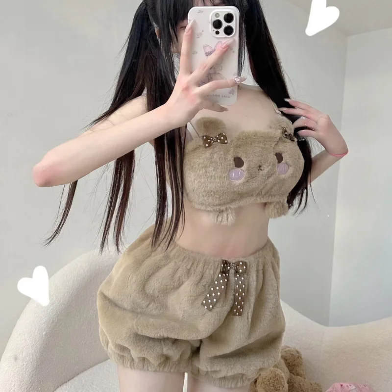 Morbido Peluche Intimo Lolita Cartoon Bra Nad Panty Set Pumpkin Panty Japanese Kawaii School Girl Push Up Reggiseni Lingerie Intimo