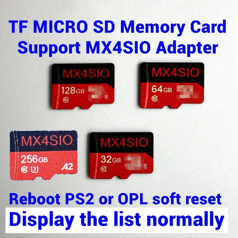 Supporta L'Adattatore Mx4Sio Tf Sd Memory Card 256G 128G 64G, Riavvia Ps2 O Opl Soft Reset Senza Perdere L'Elenco Iso Ps2.