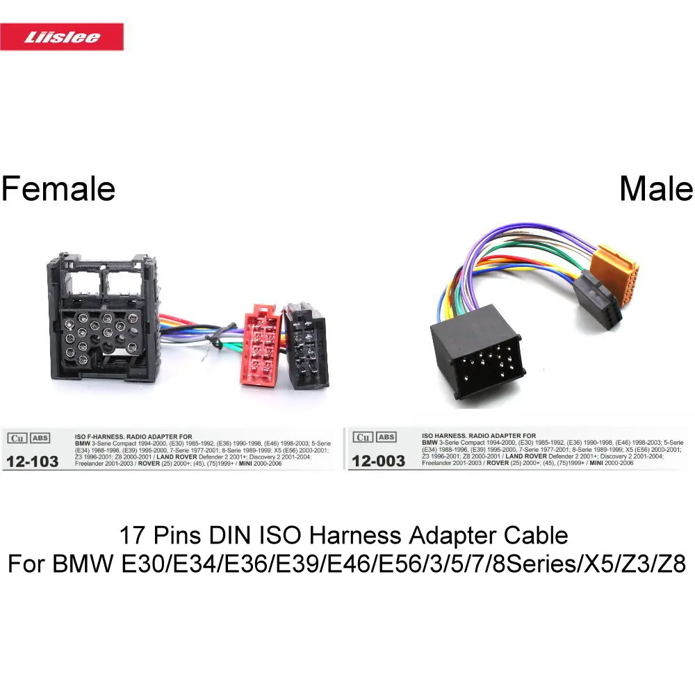 Cavo Adattatore Cablaggio Iso Din 17 Pin Per Bmw Serie E30/E34/E36/E39/E46/E56/3/5/7/8/X5/Z3/Z8