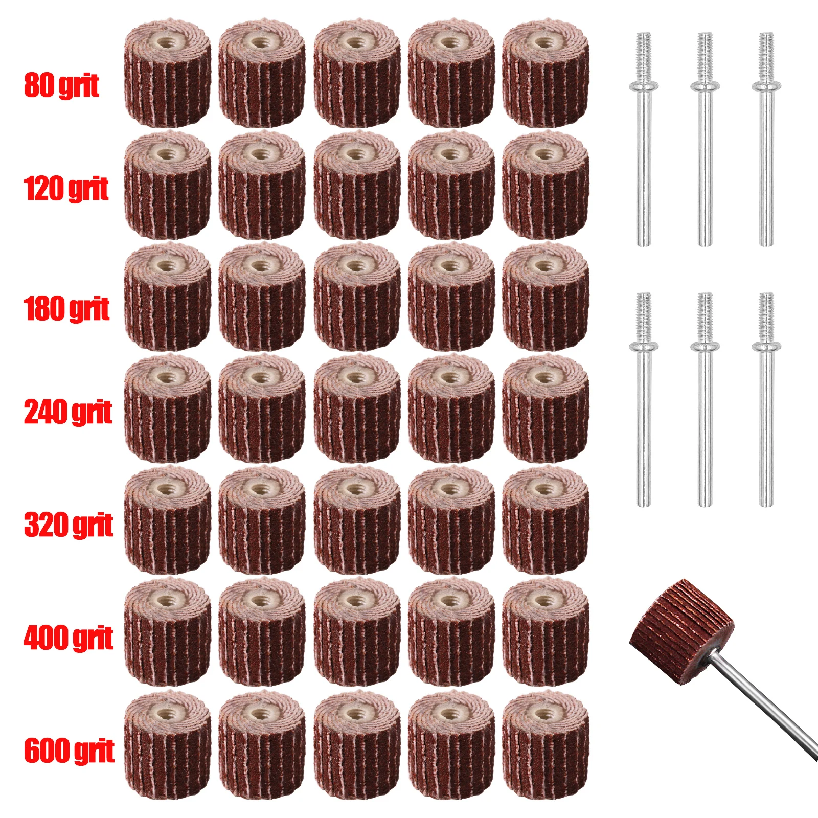 23Pcs 10Mm Mole Abrasive Lamellari Per Accessori Dremel Abrasivi Die Grinder Flapper Sander Drill Rotary Tool