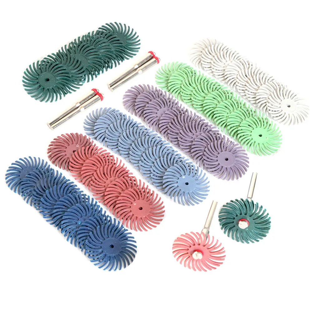 1 Pollici Radiale Setola Kit Disco Abrasivo Brush 1/8 "3 2.35 Millimetri Gambo Dettaglio Rotella Di Lucidatura Per Utensili Dremel Rotary Strumento Di