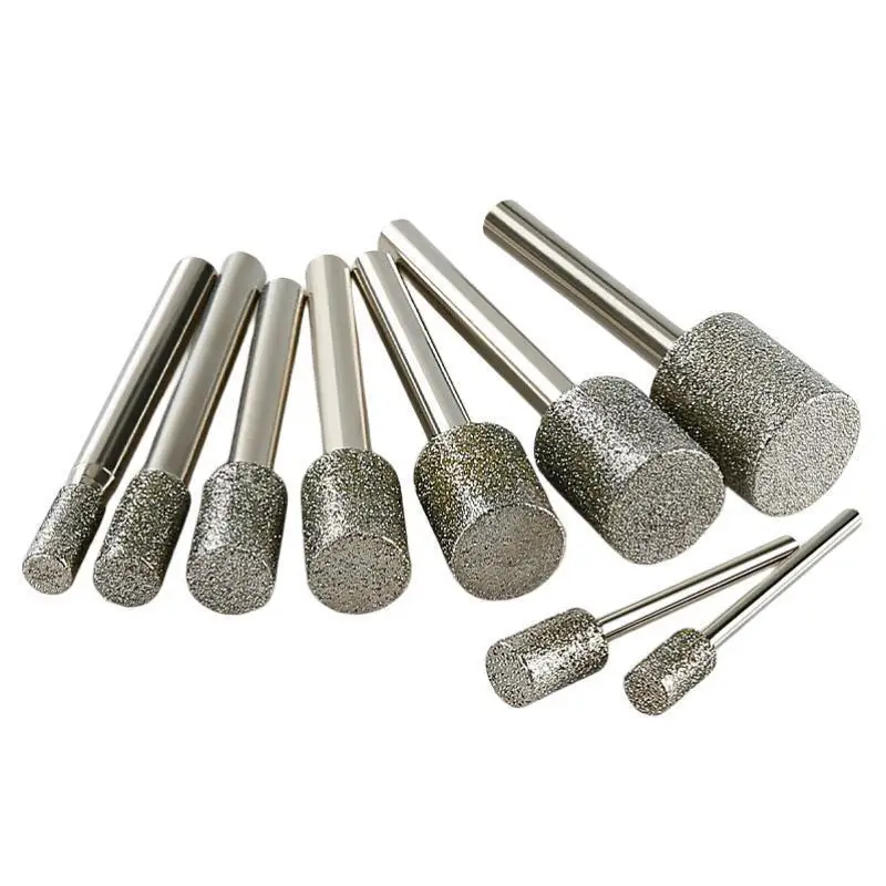 3Mm-20Mm Diamond Burr Grinding Diamond Burr Grinding 3/6Mm Shank Grinding Head Per Dremel Rotary Stone Gemstone Carving