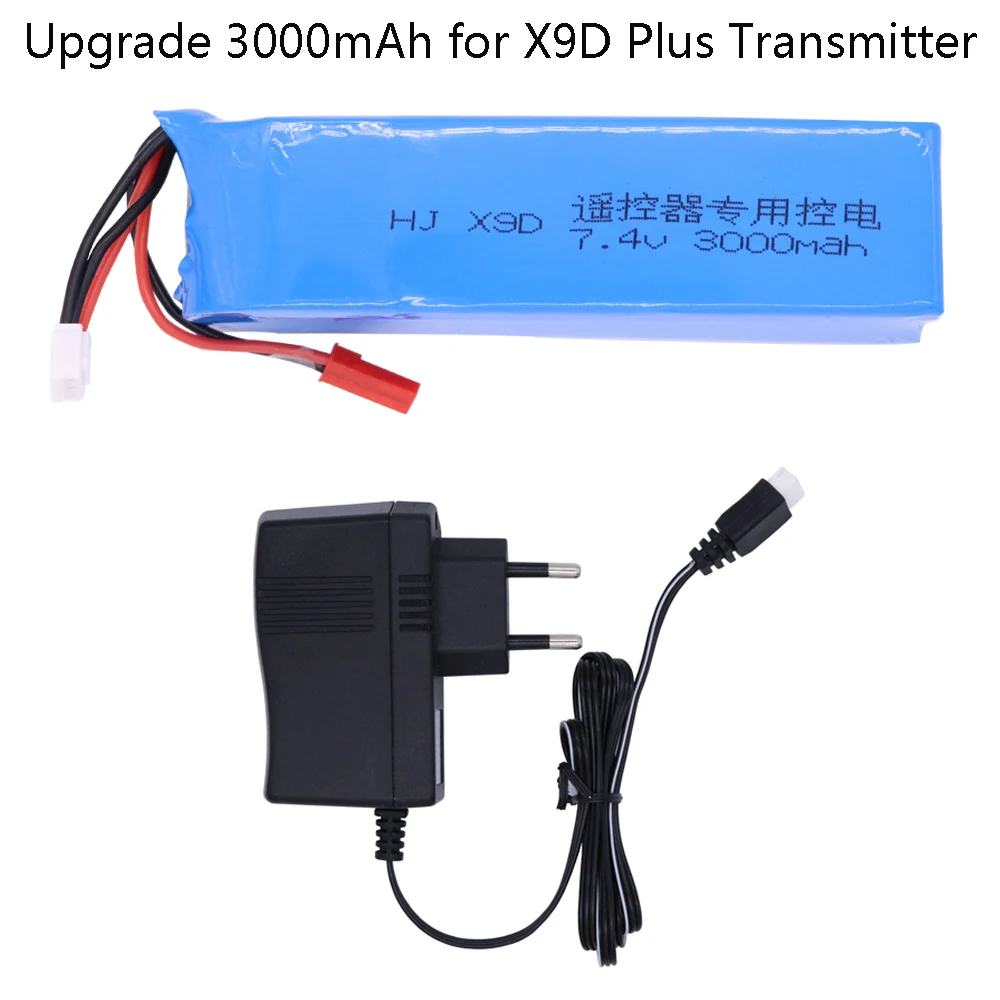 7.4 V 2S 3000Mah Aggiornamento Lipo Batteria E Caricatore Usb Per Frsky Taranis X9D Plus Trasmettitore Giocattoli Accessori 7.4 V Batteria