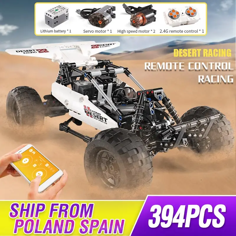 Mold King 18001 Technical Moc-1812 Desert Racing Car 4X4 Building Blocks Telecomando Ciontrol Buggy Construction Toys For Boys