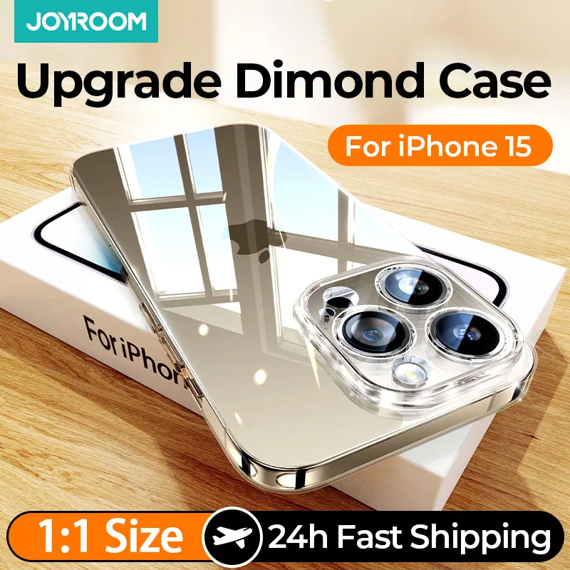 Custodia Joyroom Per Iphone 15 14 Pro Max Custodia Crystal Clear Back Pc + Tpu Anti-Yellow Full Lens Cover Per Iphone 13 Pro Max