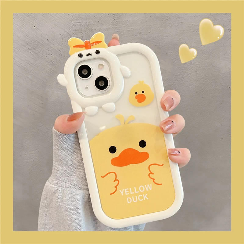 Custodia Morbida Per Telefono Little Monster Per Iphone 11 Custodia Iphone 15 14 13 12 Pro Max 6S 6 7 8 15 Plus Xs Xr Se Cartoon Yellow Duck Cover